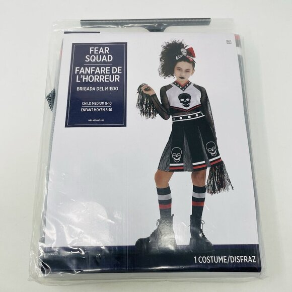 Zombie Fear Squad Goth Cheerleader Youth Girls Medium 8/10 Halloween Costume - Picture 2 of 7